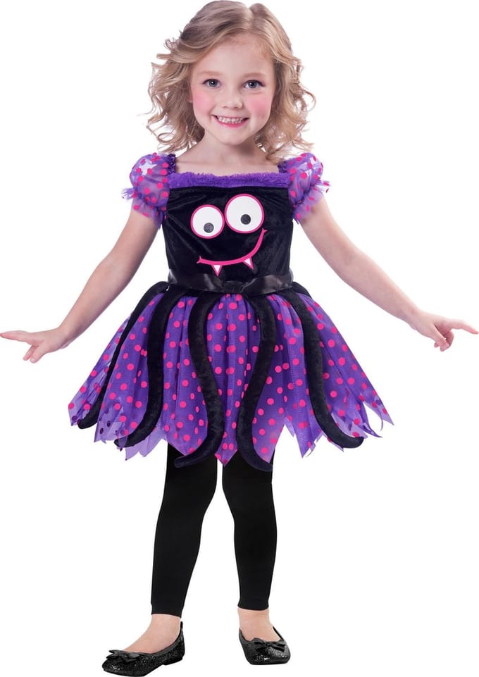 Amscan Kinderkostuum Spider Meisjes Polyester Paars Mt 2-3 Jaar