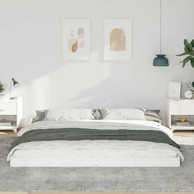 vidaXL - Bedframe - Wit - 200 - x - 210 - cm - Massief - grenenhout