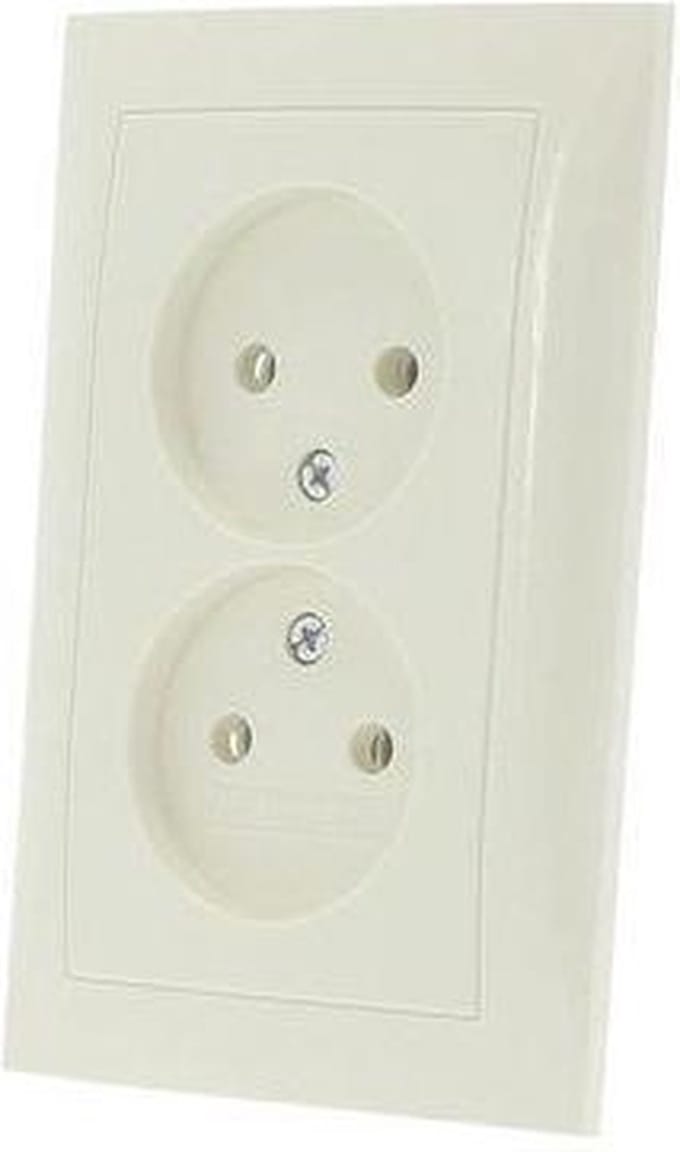 Berker S1 Inbouw Stopcontact - 2-voudig - Crème