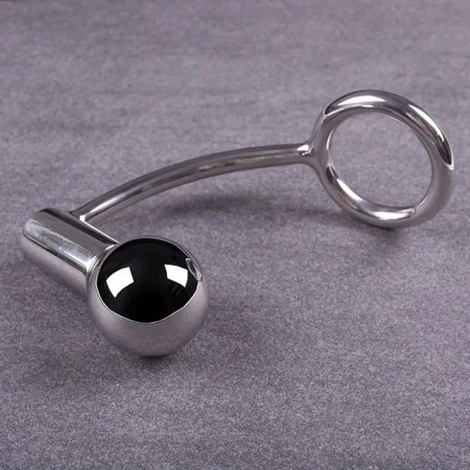 Zware cockring met anaalplug-40mm - Asslock - RVS