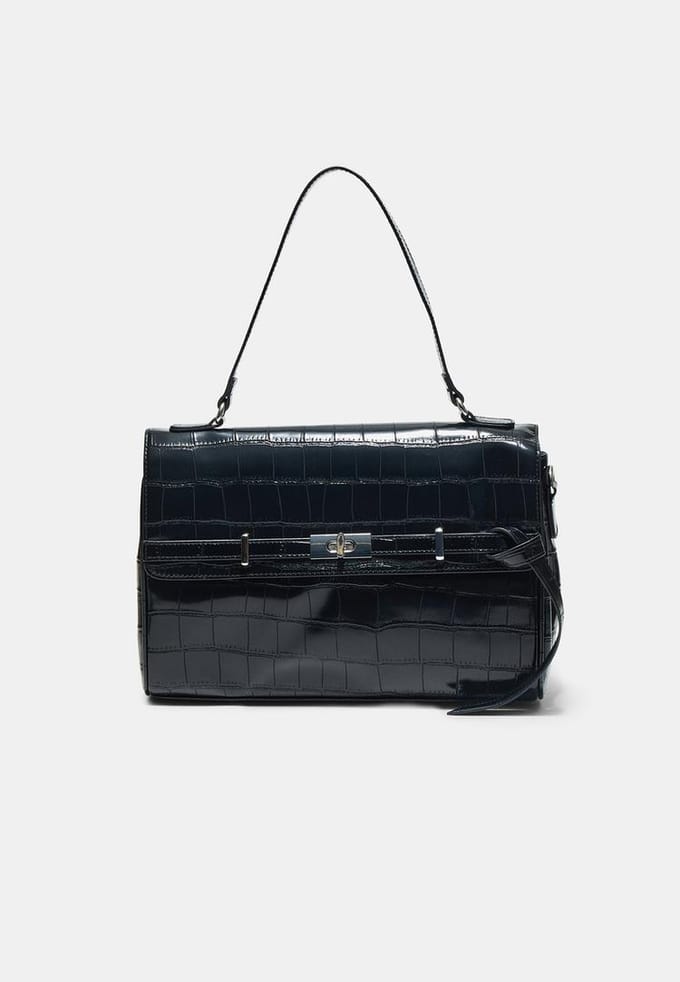 Stradivarius Middelgrote schoudertas met riem  Zwart OS