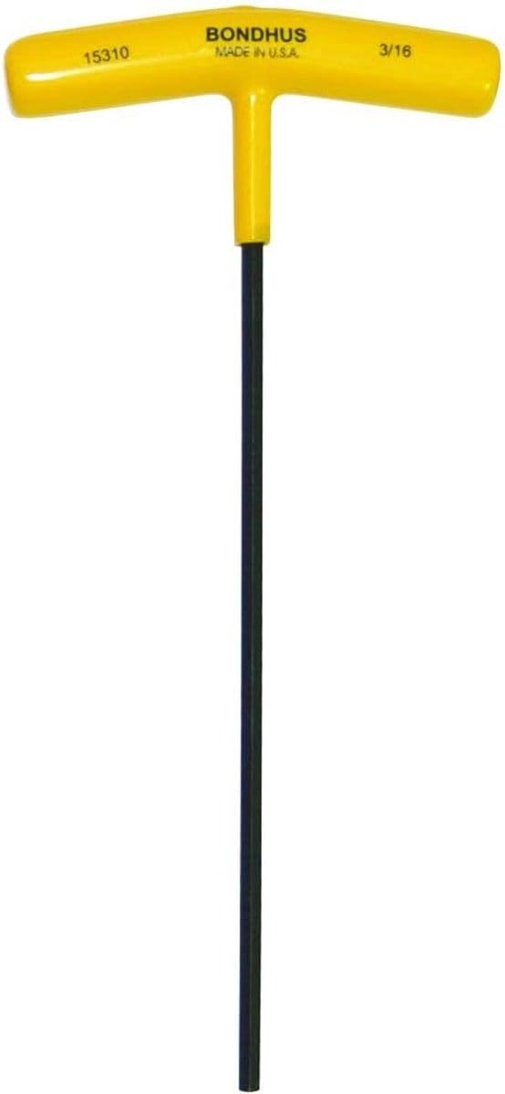 Inbussleutel T-greep 3/16 inch - 23 cm Lange As - Met Ergonomisch Handvat