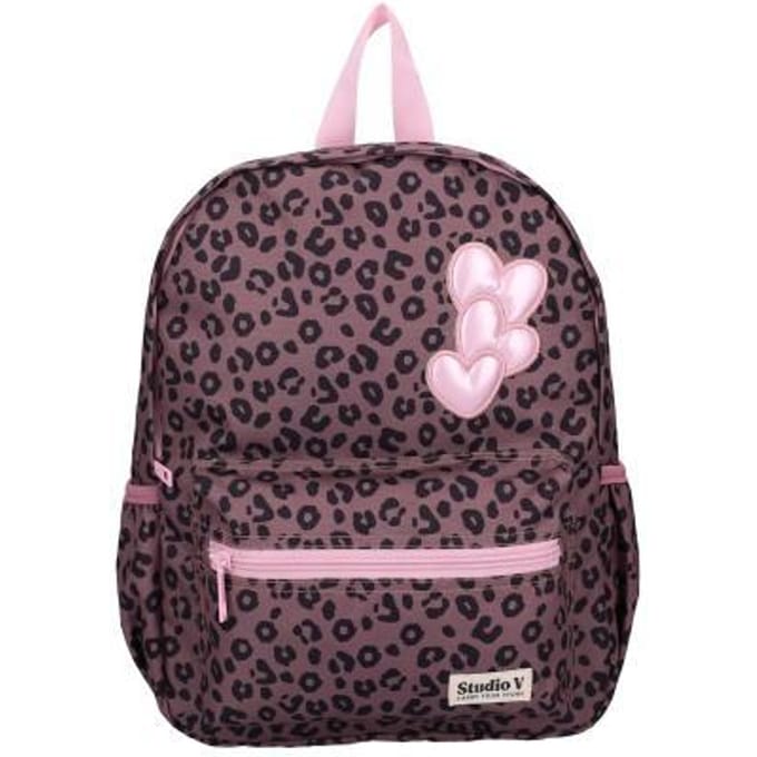 Studio V So Rebellious - Rugzak - Gevoerd - 11,7 liter - 36 x 27 x 12 cm - Luipaardprint - Roze