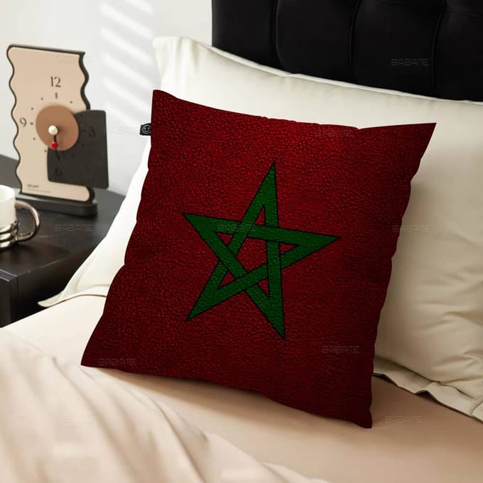 Housse de coussin Drapeau Carte Maroc Pouces Décor Rustique Housse de coussin décoratif pour canapé 40x40cm