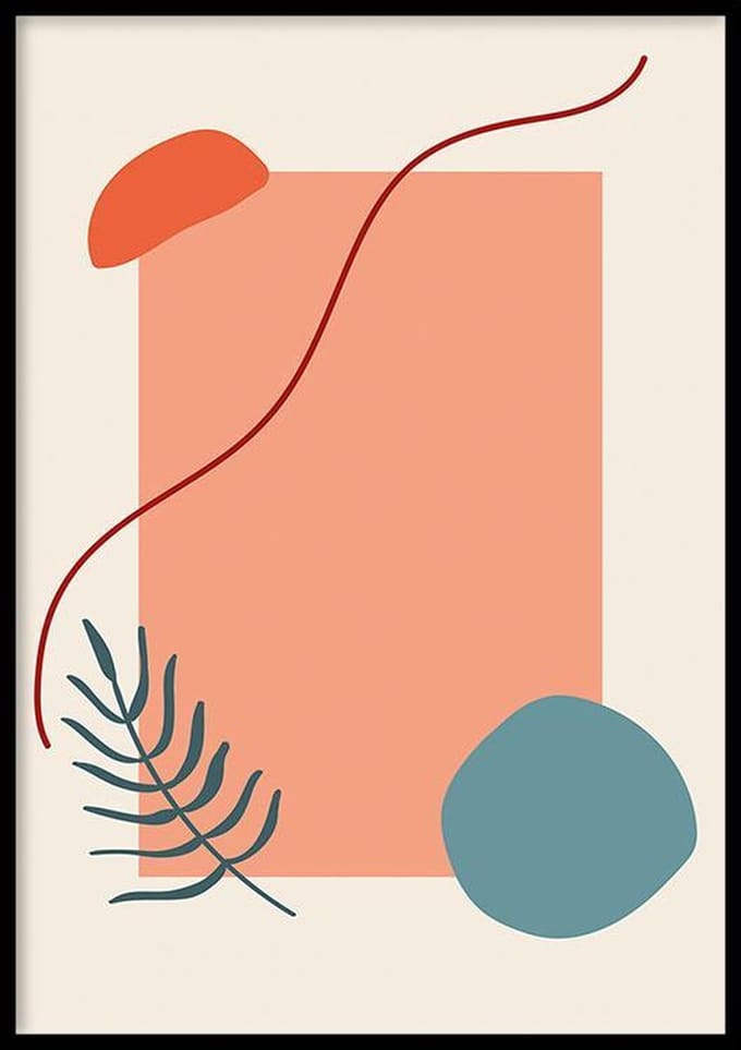 Poster Abstract Leaf - 30x40 cm - Abstract Poster - WALLLL