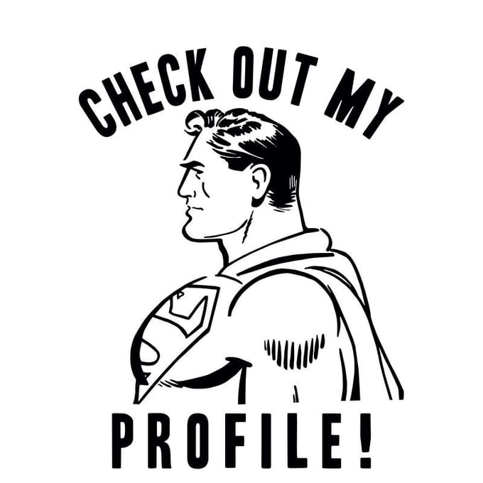 DC Comics Superman Check Out My Profile T-shirt - Wit - 5XL