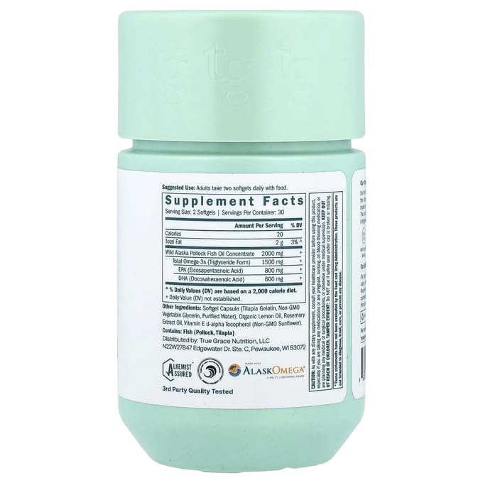 True Grace, Omega-3 Visolie, 60 Softgels