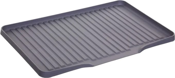 5Five Afdruipmat/afdroogmat grijs - 46 x 28 cm - kunststof - Afdruiprek accessoires