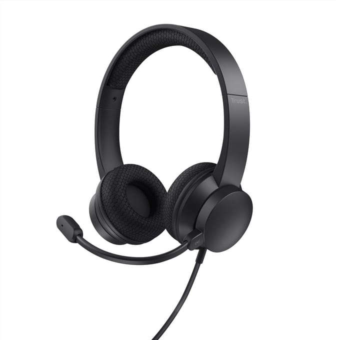 Trust HS-260 Over Ear headset Kabel Stereo Zwart Ruisonderdrukking (microfoon) Headset, Volumeregeling, Microfoon uitschakelbaar (mute) Computer
