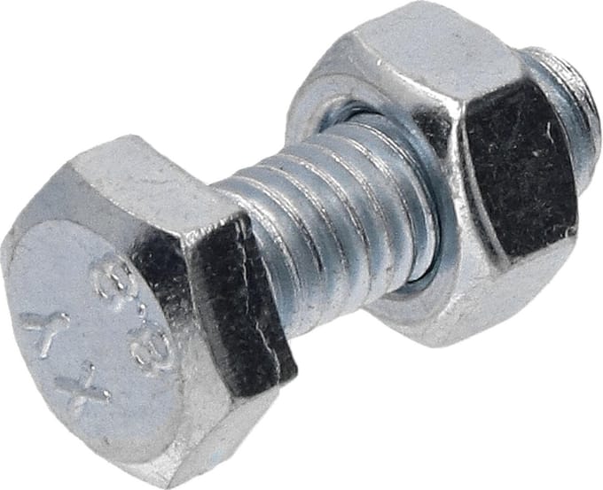 Zeskantbout met moer M6x16 per 100 gegalvaniseerd