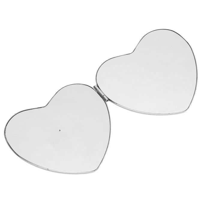Compact Make-up Spiegel Dubbelzijdig Roestvrij Staal Effen Kleur Valbestendig Zakformaat Draagbaar white