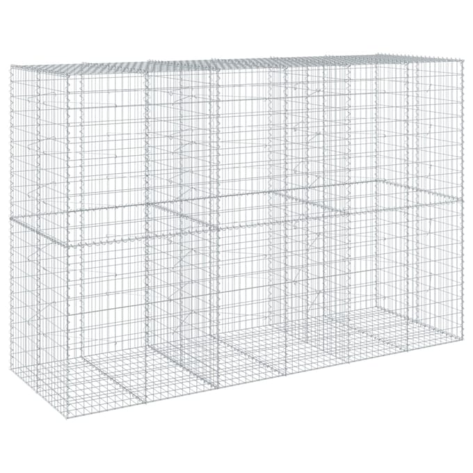 vidaXL - Schanskorf - 300x100x200 - cm - gegalvaniseerd - ijzer - zilverkleurig