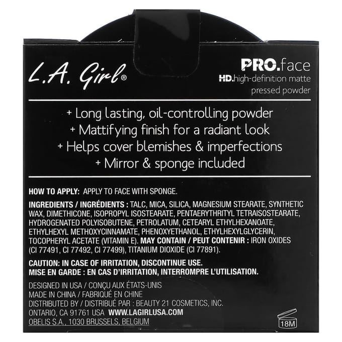 L.A. Girl, Pro.Face Matte Pressed Powder, Gpp604 Creamy Natural, 7G(0.25Oz) gray