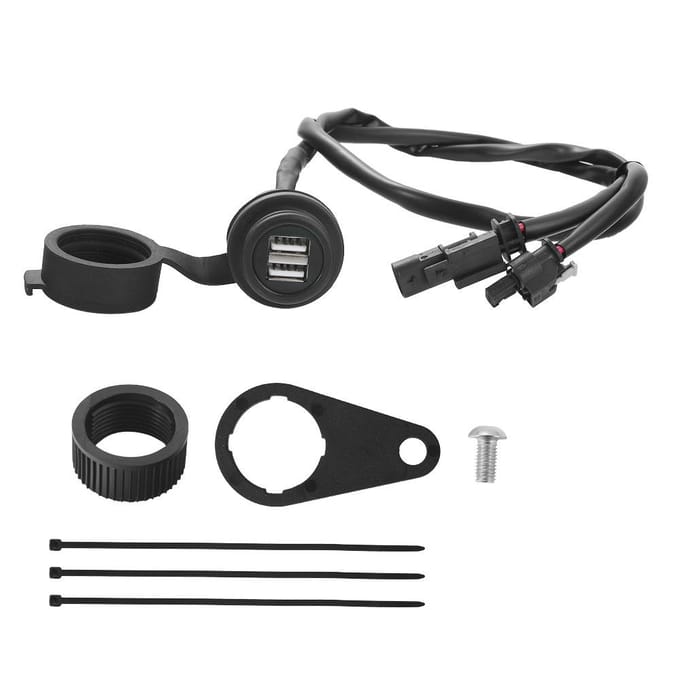 Motorfiets USB Laadstop Contactdoos Aangepaste USB Oplader Adapter met Dubbele 5V2A Poort Waterdichte Afdekking zwart