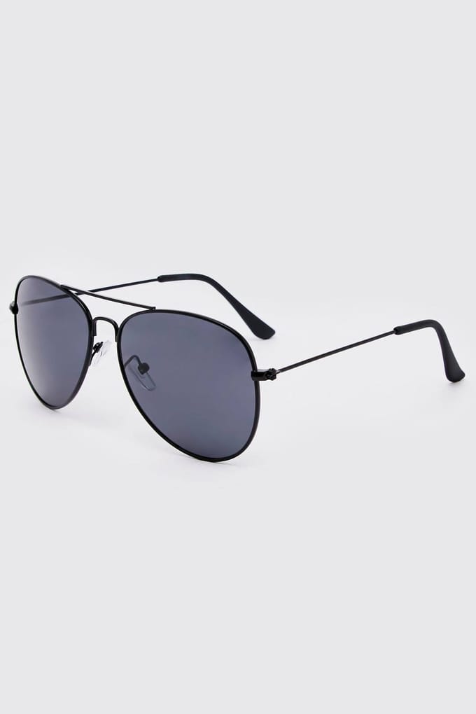 Metalen Aviator-zonnebril | Black