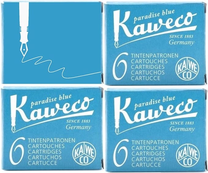 Kaweco - Vulpen vullingen - 4 doosjes - Turkoise - Paradise Blue
