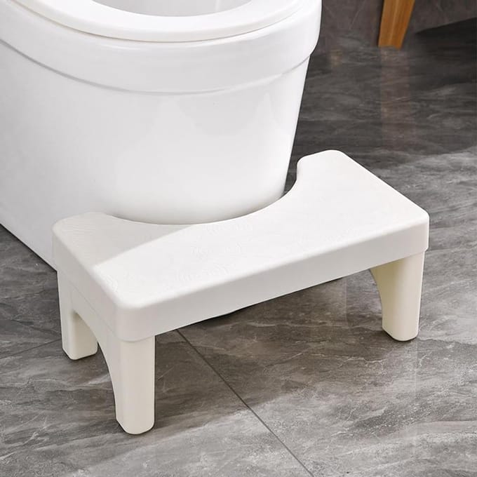 Toiletkruk - Hulpkruk Opvouwbaar - Comfortabele Stoelgang - Antislip Stabiliteit - 178 cm Hoog - Wit