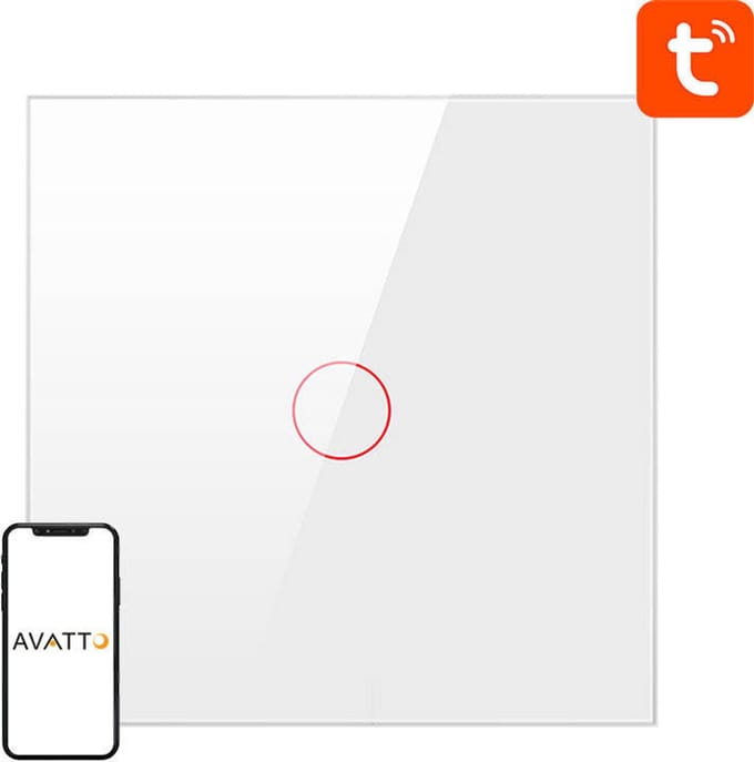 Avatto Smart Light Switch ZigBee ZTS02-EU-W1 1 Way TUYA (white)