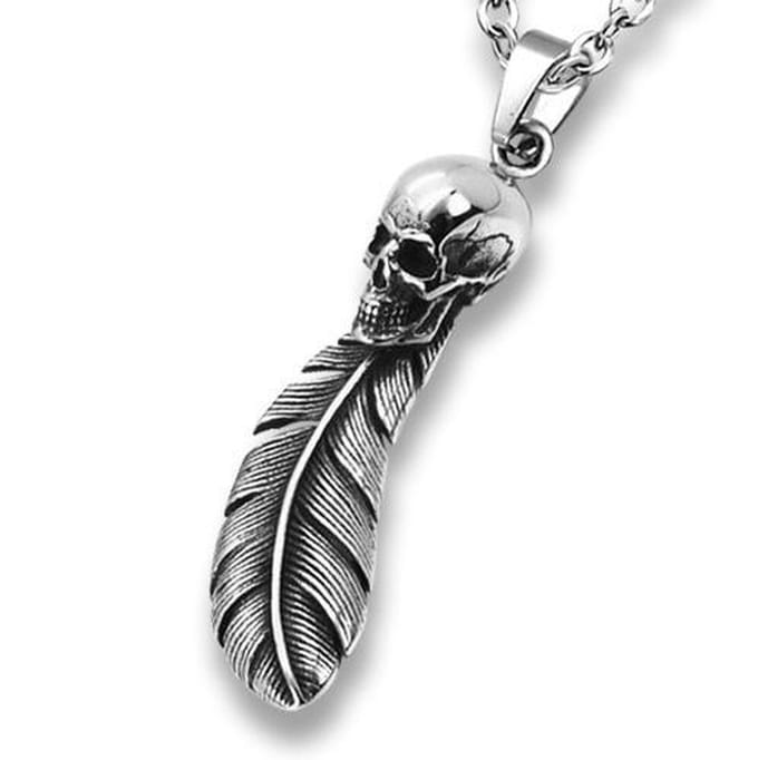 Amanto Ketting Divano - 316L Staal - Veer - Doodskop - 60x16mm - 60cm