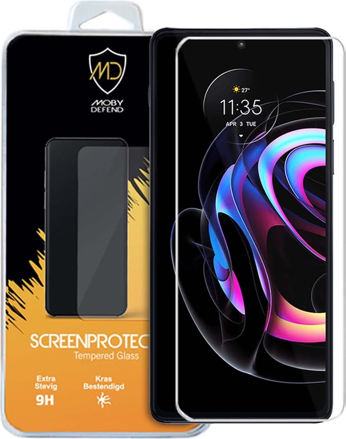 MobyDefend Screenprotector - Geschikt voor Motorola Edge 20 Lite - Case-Friendly Screensaver - Gehard Glas
