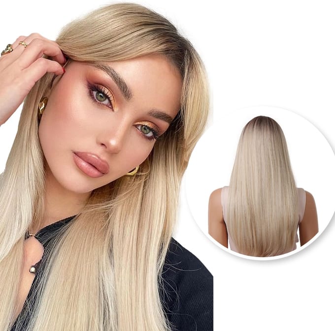 SassyGoods Blonde Pruik - Pruiken Dames Lang Haar - Wasbaar - Hittebestendig - Verstelbaar - Blond - 65 cm