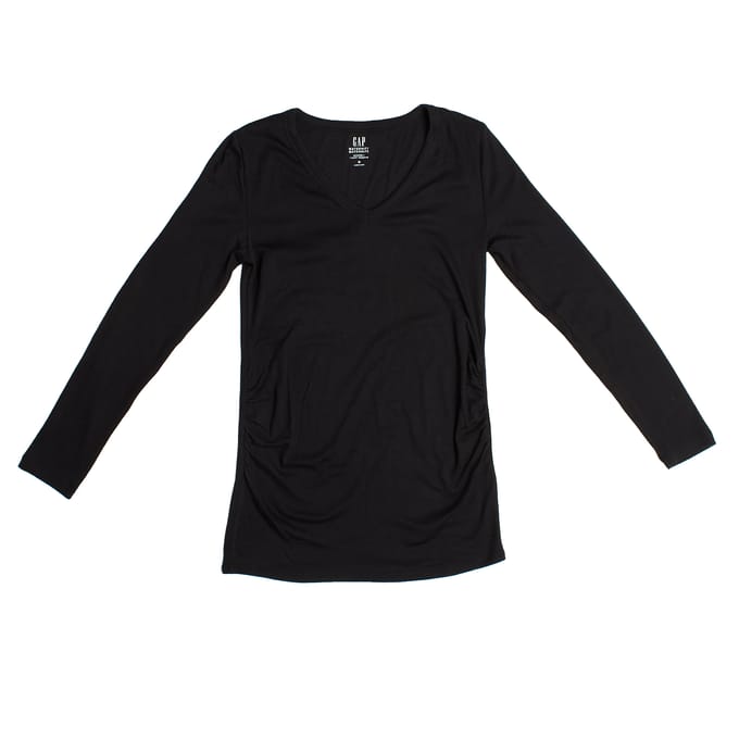 Modern positie T-shirt met V-hals en lange mouwen 719653 dames