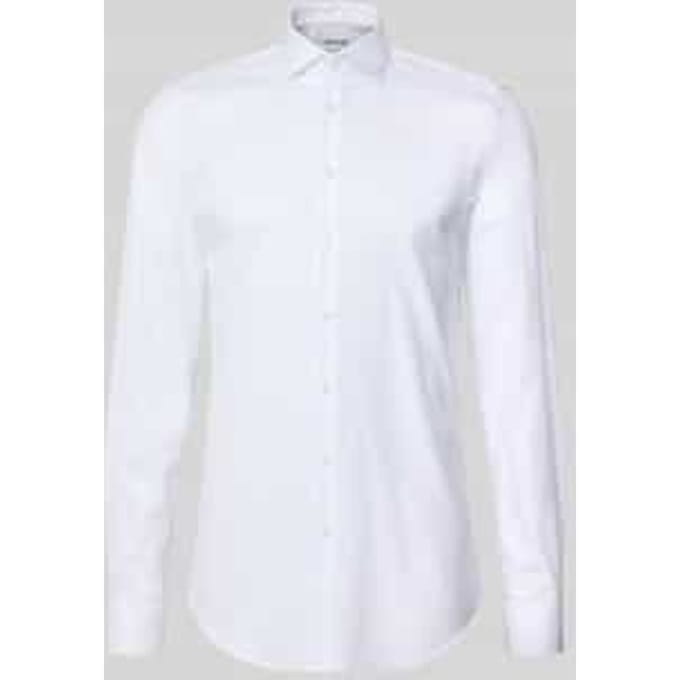 Slim fit zakelijk overhemd met extra lange mouw