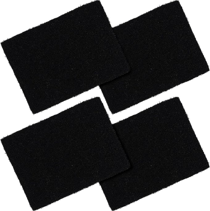 Set van 4 Actieve Koolstoffilters voor Keukenafvalcomposter - Geurfilter en Biometer - 7 x 7 x 9,5 cm