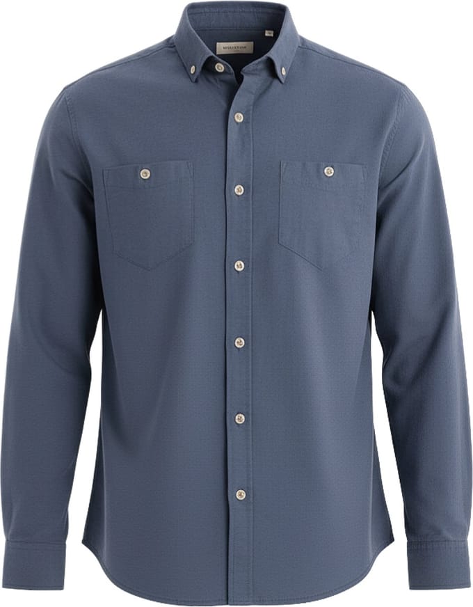 OMBRE Overhemd - Regular Fit - Linnen - Lange Mouw Donkerblauw M