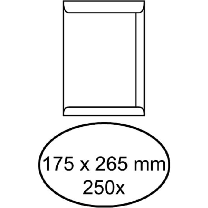 Envelop akte IEZZY 175x265mm zelfklevend 100gr wit 250 stuks