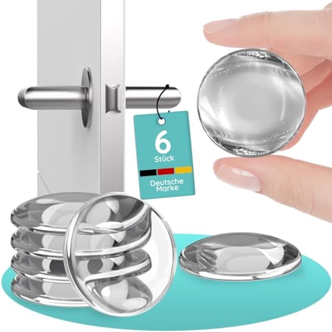 Duidelijke deurstopper 40mm - Rubber buffer en bescherming voor deurhandvatten