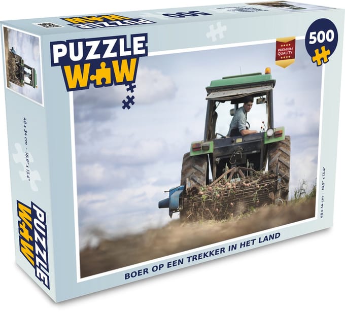 Puzzel Trekker - Boer - Wolken - Legpuzzel - Puzzel 500 stukjes
