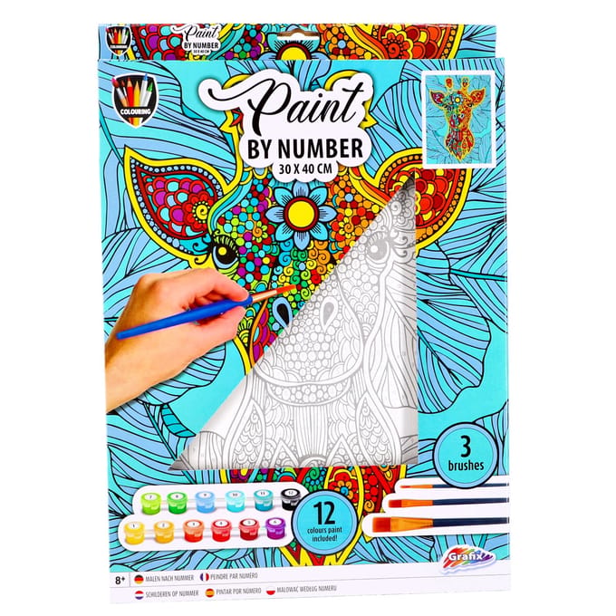 Grafix Painting by Numbers Canvas - Giraffe
