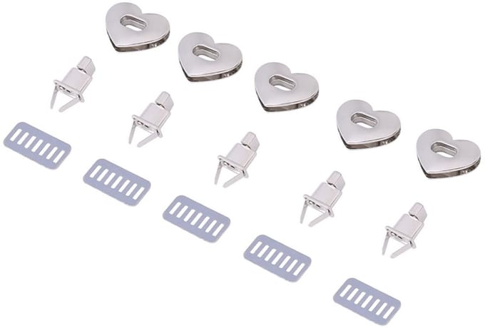 Dailygoods- Draaivergrendeling Hartvorm - Sluiting Metaal - 5 Sets - Robuust - Klassiek Ontwerp - Hoogwaardige Kwaliteit