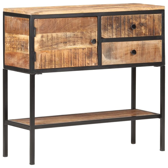 vidaXL - Dressoir - 85x30x80 - cm - ruw - mangohout