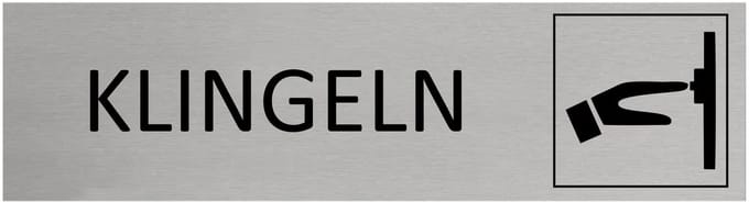 CombiCraft Aluminium Deurbordje "Klingeln " 165x45mm met tape