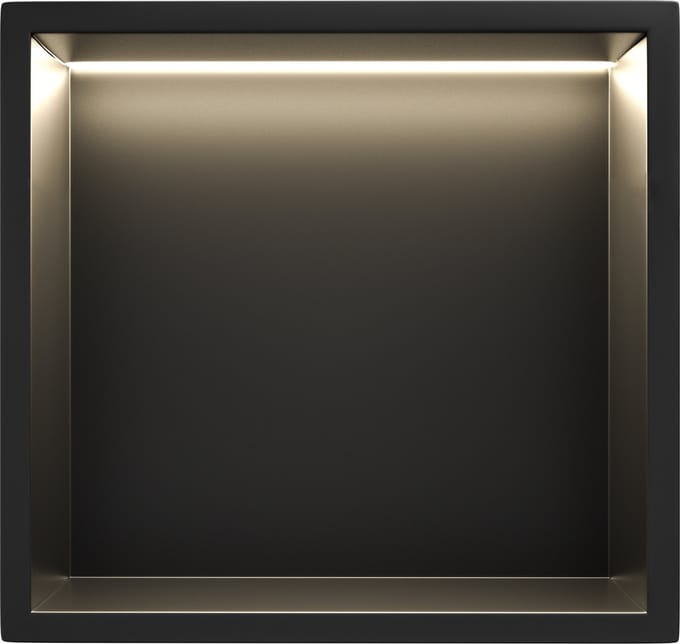 Via Fectio® Inbouwnis Badkamer 30x30x10 cm - LED - RVS - Mat Zwart