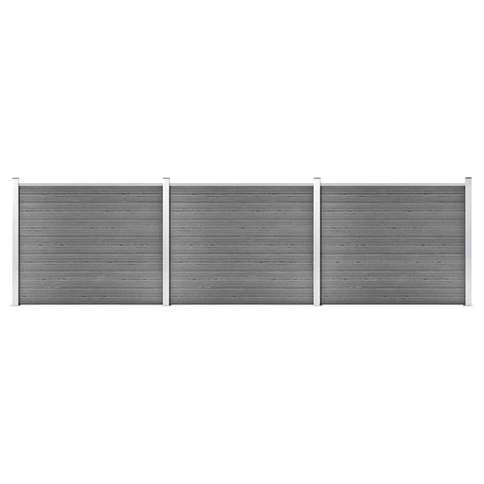vidaXL - Schuttingpanelenset - 526x146 - cm - HKC - grijs
