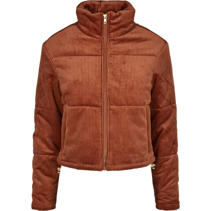 Urban Classics - Corduroy Puffer winterjas - 5XL - Bordeaux rood