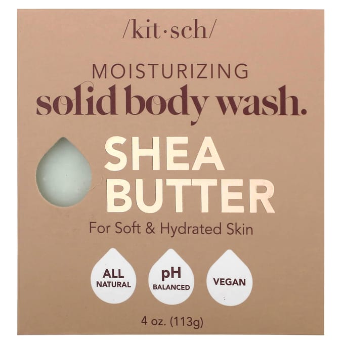Kitsch, Vaste Lichaamszeepreep met Sheaboter, Amandel & Shea, 4 oz (113 gr) white