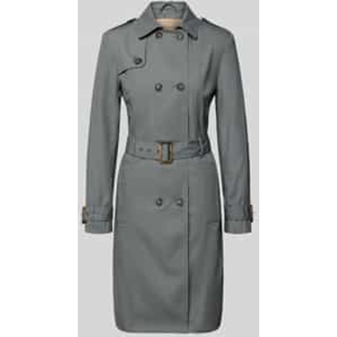 regular fit lange jas met platte kraag model 'Lora'