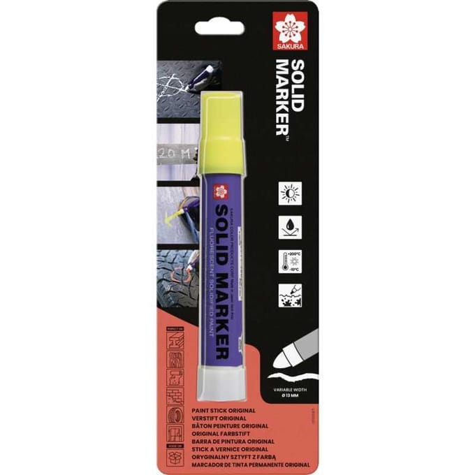 Sakura Solid Marker - Industriële Markeerpen - Neon Geel - Hoge Temperatuur - Voor Veeleisende Opdrachten