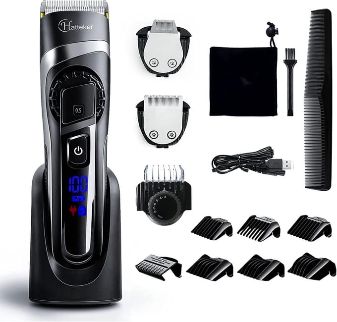 Hatteker Tondeuse 3-in-1 – Professionele Haarknipper, Baardtrimmer en Precisietrimmer – LED Display