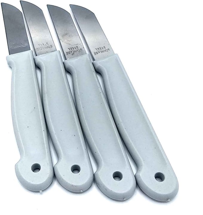 Gadgetpoint - Schilmesjes - Aardappelschiller - Mes Schiller - Set van 4 stuks - Grijs