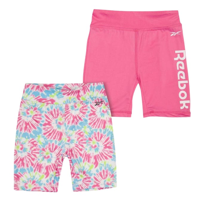 Reebok Tie-dye-shorts van jersey voor kinderen (set van 2) (Karmijnroos)