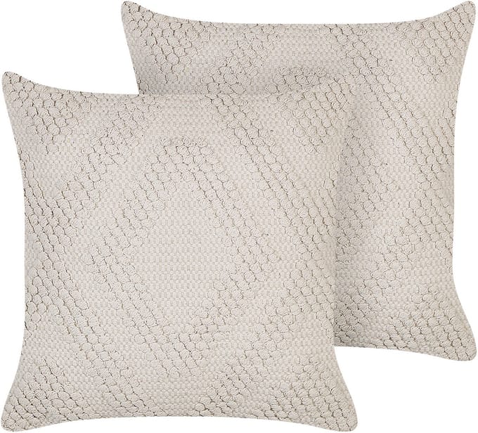 CATALPA - Sierkussen set van 2 - Gebroken wit - 45 x 45 cm - Katoen