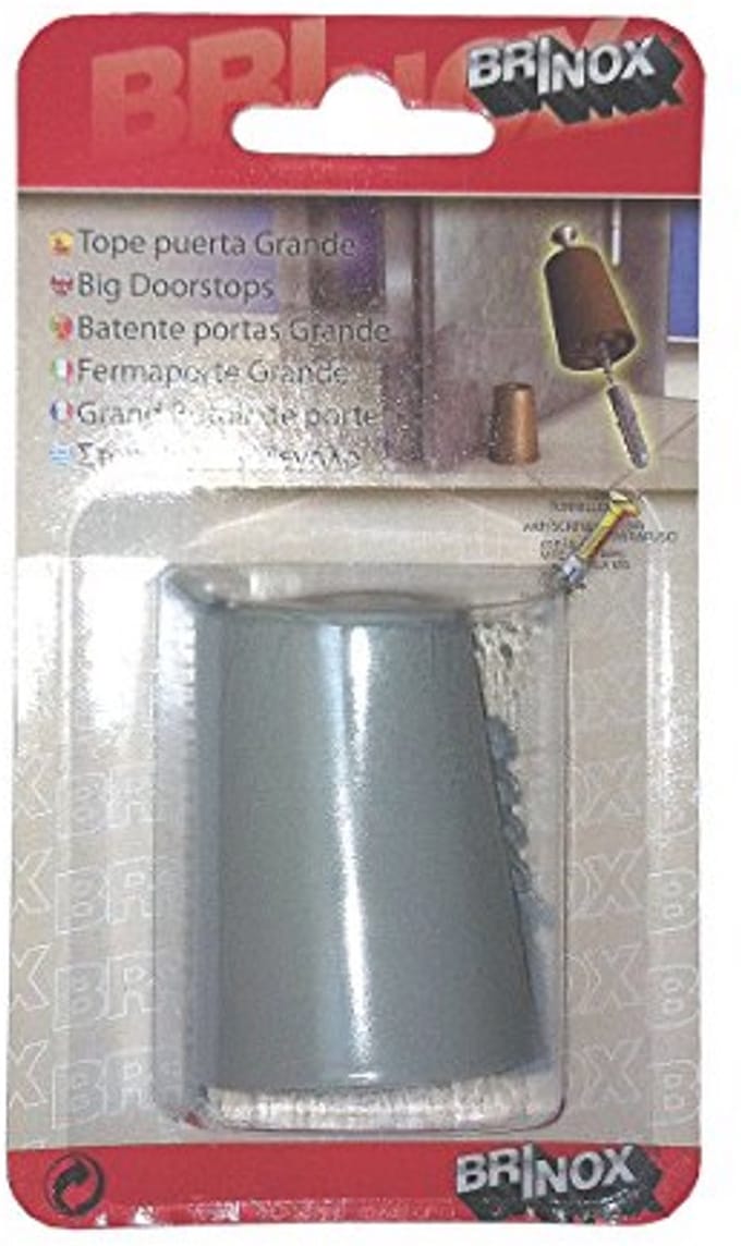Grote deurstop met schroef 37x50 mm - Grijs