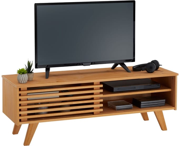 Lowboard SEAN 115 cm van massief hout - eiken afwerking