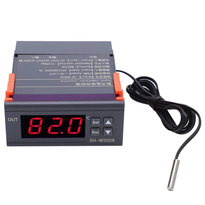 Régulateur de Température Numérique Précision 0,1 degré Celsius Thermostat Régulateur de Température pour Réfrigérateur AC220V gray