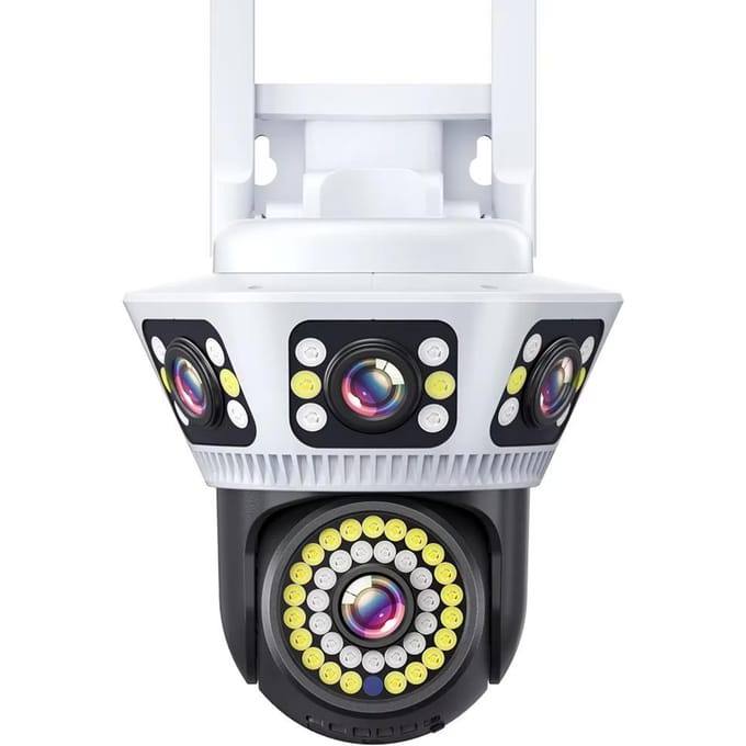 Caméra WiFi Extérieure 6K Caméra de Sécurité Triple Écran Audio Bidirectionnel Détection de Mouvement CCTV Surveillance Sans Fil Caméra IP Yoosee 6K Camera